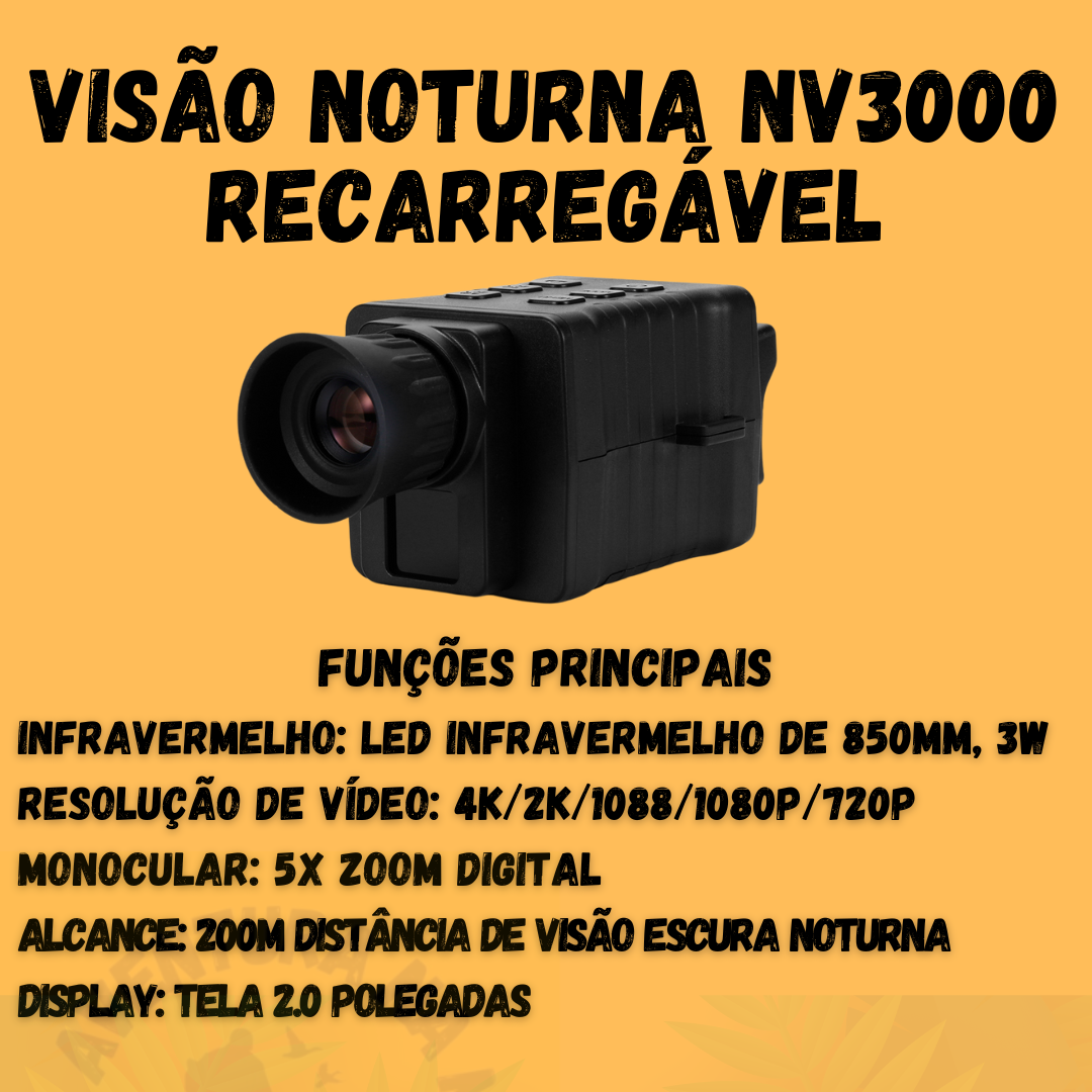 Visão Noturna Nv3000 Recarregável