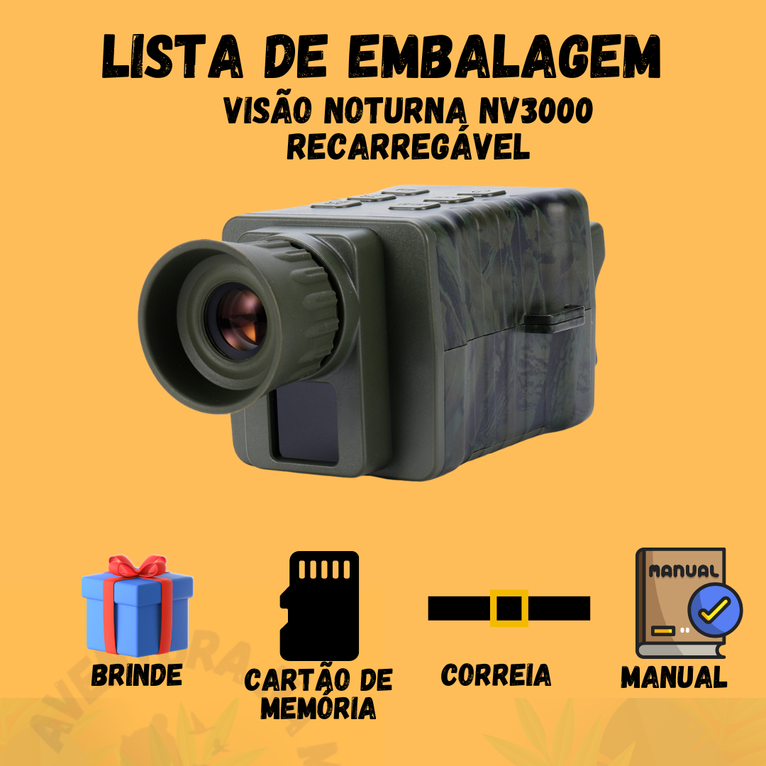 Visão Noturna Nv3000 Recarregável