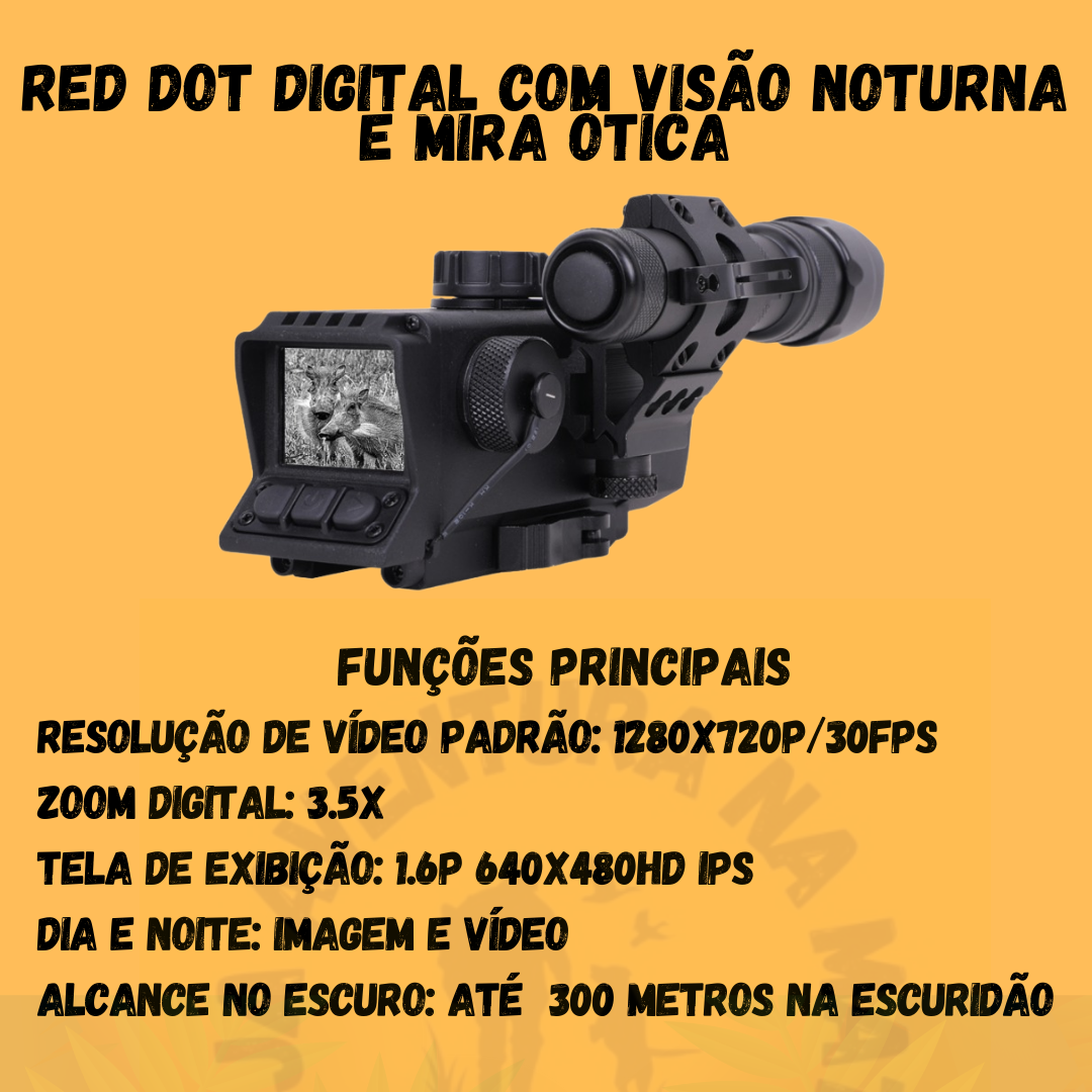 RED DOT DIGITAL COM VISÃO NOTURNA E MIRA ÓTICA