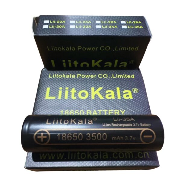 Bateria LiitoKala Recarregável 18650, 3500mAh, 3.7V - Image 3