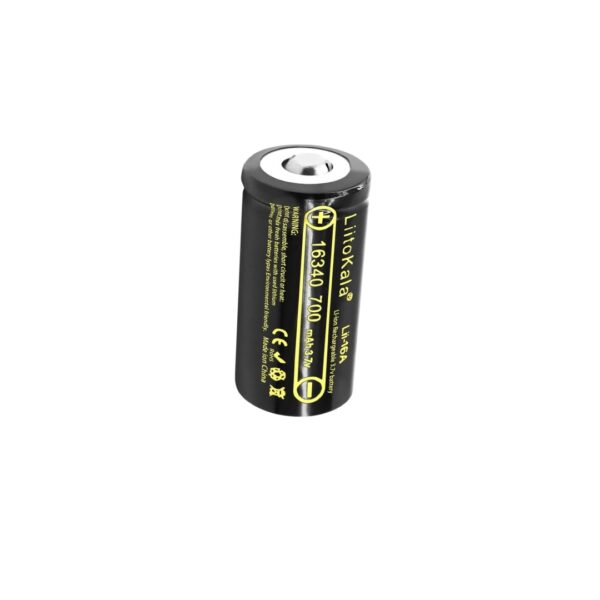 Bateria LiitoKala Recarregável CR123A, CR17345, 16340, 700mAh, 3V